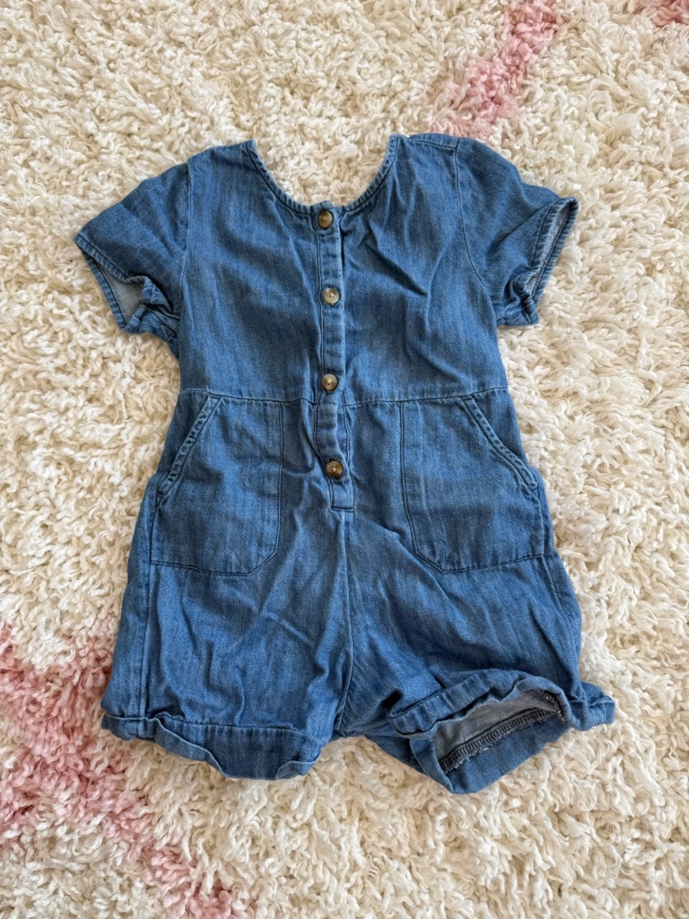 Old Navy Girls Chambray Short Sleeve Romper